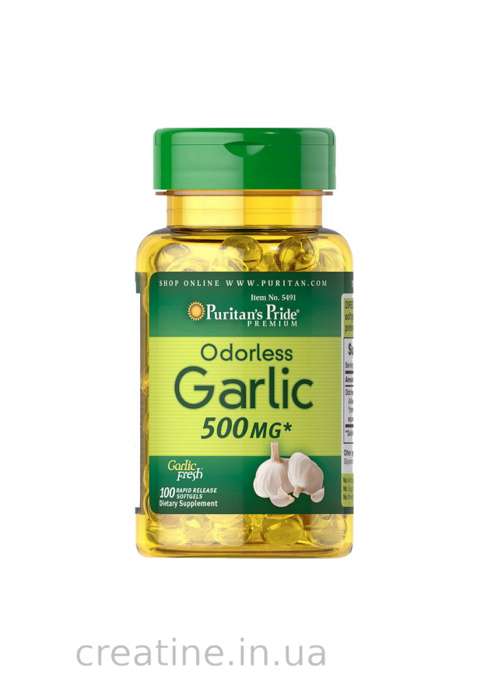 

Чеснок, Odorless Garlic, без запаха, Puritan's Pride, 500 мг, 100 капсул