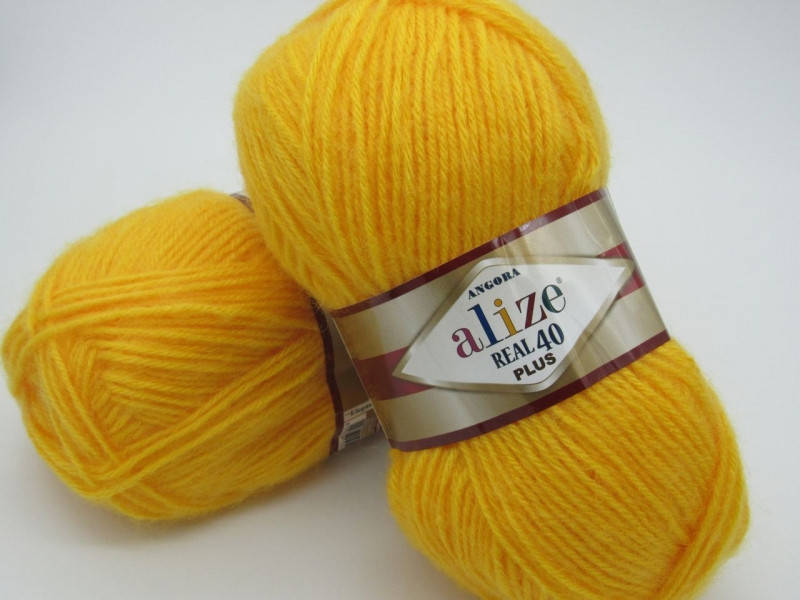 

Пряжа Angora real 40 Plus Alize-216, Желтый