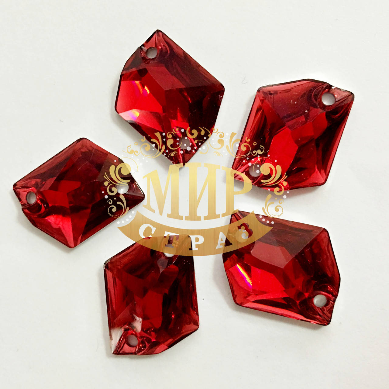 

Синтетич.стекло камни, Форма Космик, цвет Siam 16х20mm, 1шт