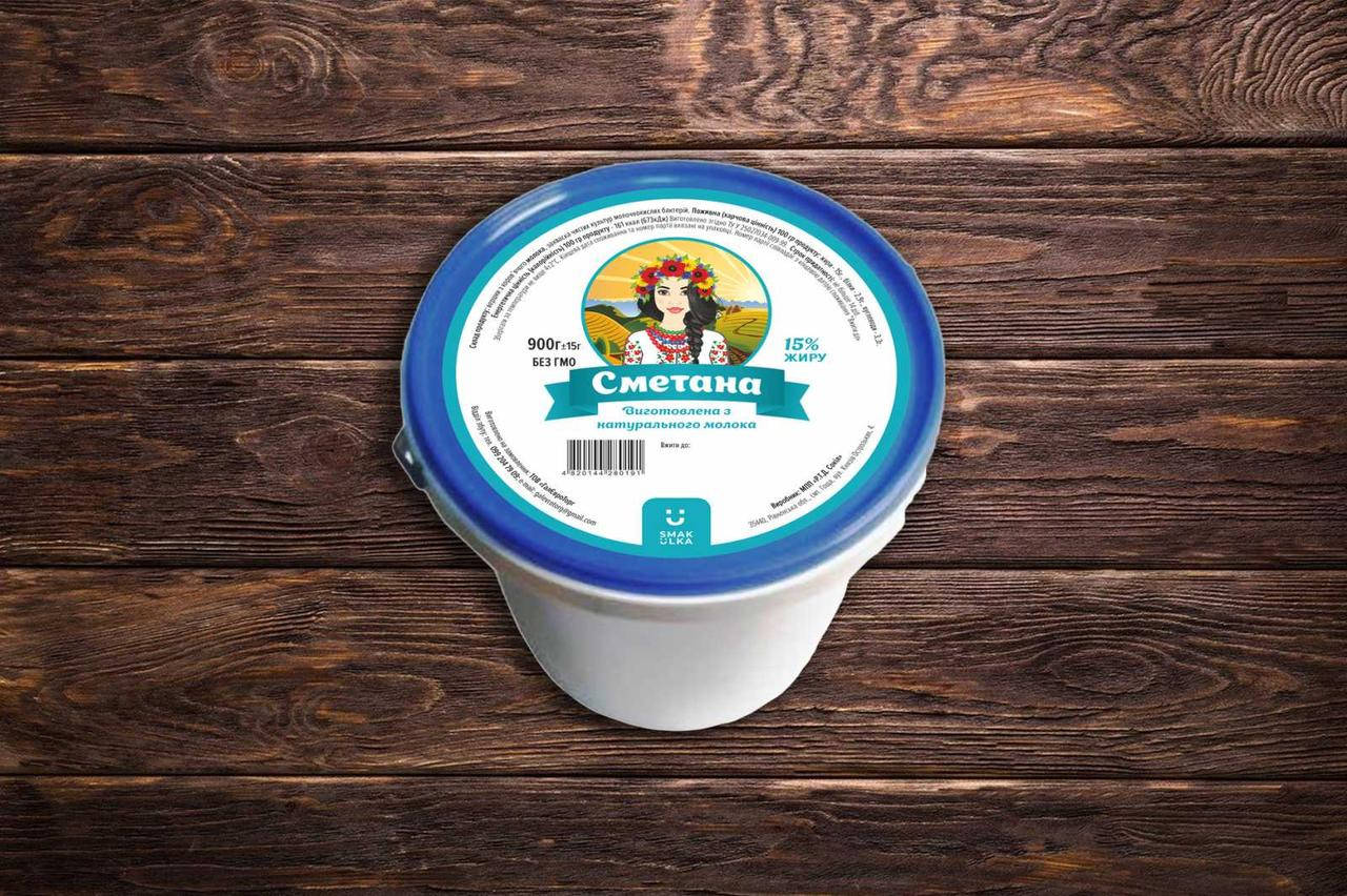 

Сметана ТМ "SmakUlka" 15% 900г