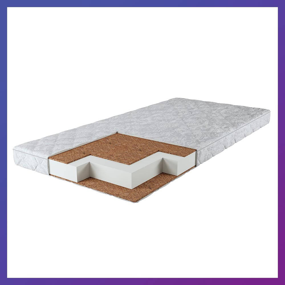 

Матрас для детской кроватки Lux Gold (кокос поролон кокос) 8 см белый