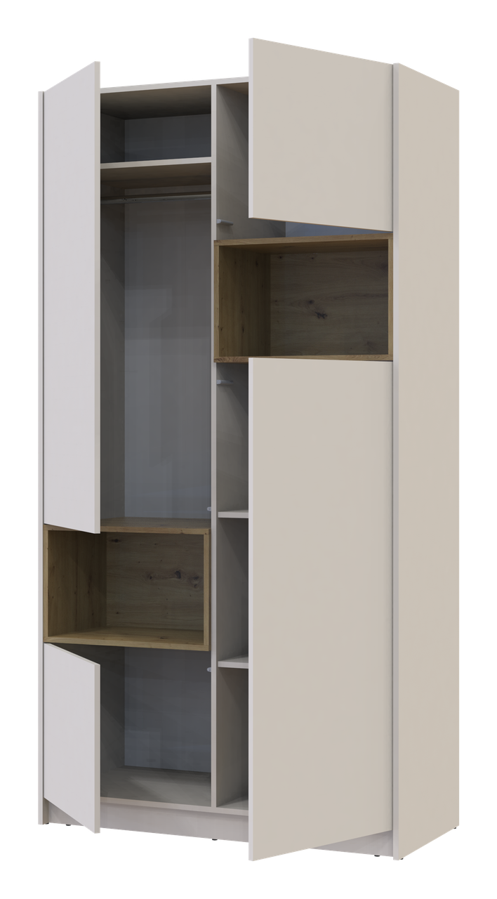 Шафа для одягу з нішею Doros Дейл Кашемір/Дуб Артізан 2 ДСП 115.2х52х220 (80737725) 2