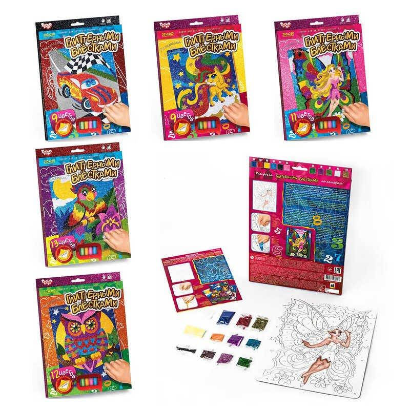 

Гр Раскраска глиттером мини РГН-02-01,02,03,04,05 (20) "Danko Toys"