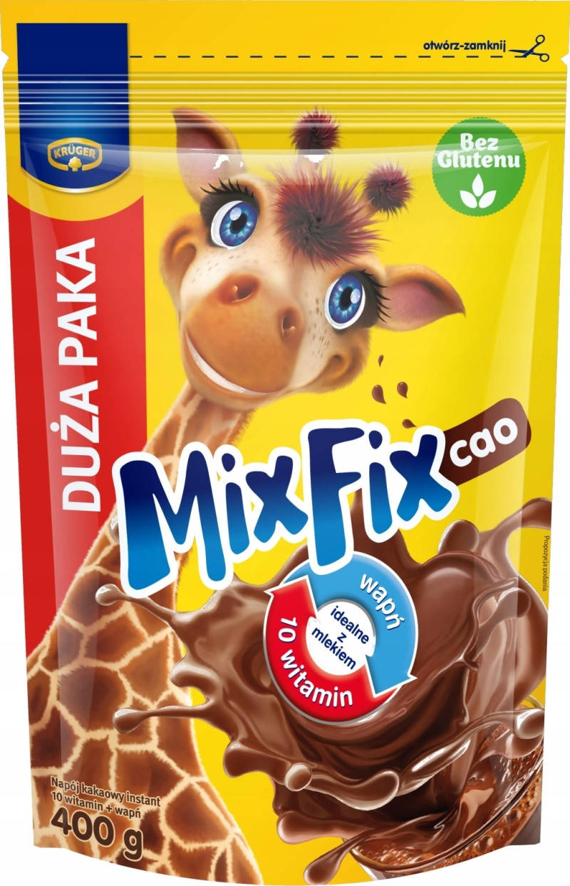 

Какао напиток гранулированный растворимый Mix Fix Kruger, 400г для детей
