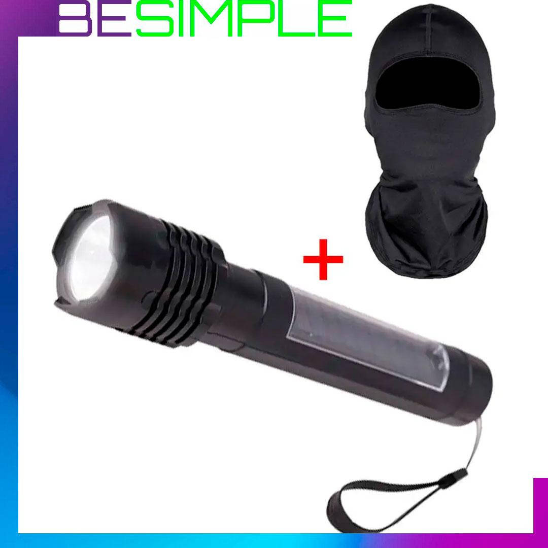 

Ручной фонарик с солнечной батареей + ПОДАРОК Балаклава Микродайвинг! / Светодиодный фонарь, Черный