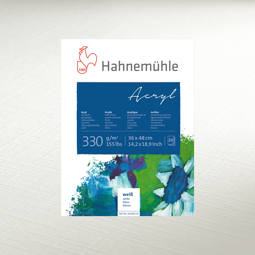 

Бумага для акрила Hahnemuhle Acryl 330 г/м², 24 x 32 см, 20 листов, склейка, Белый