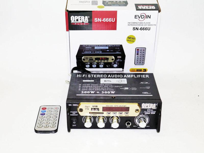 

Усилитель Звука Opera SN-666U FM USB 2x300 Вт