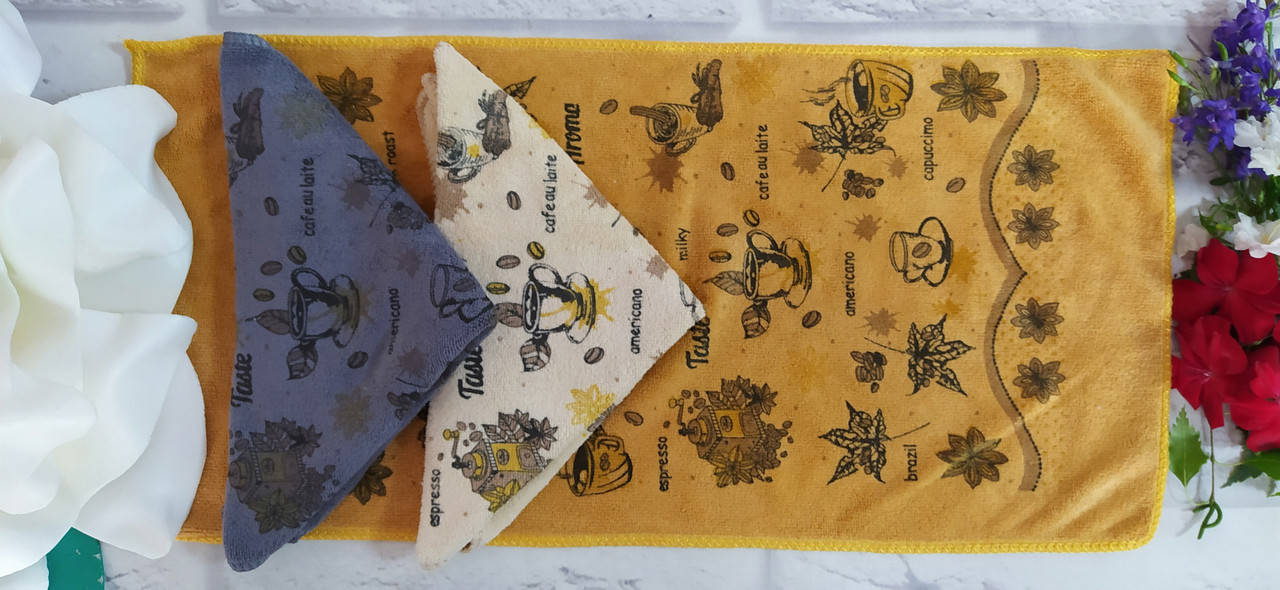 

Полотенце кухонное микрофибра 25*50 см., Разные цвета