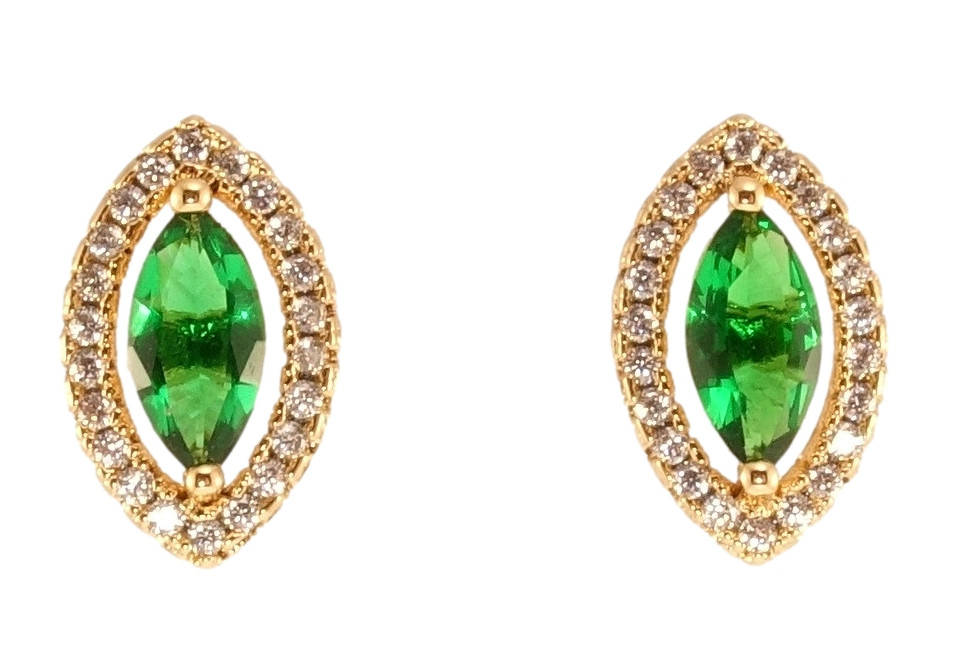 

Серьги Xuping Позолота 18K гвоздики (пусеты) "Зеленые кристаллы в обрамлении циркония"