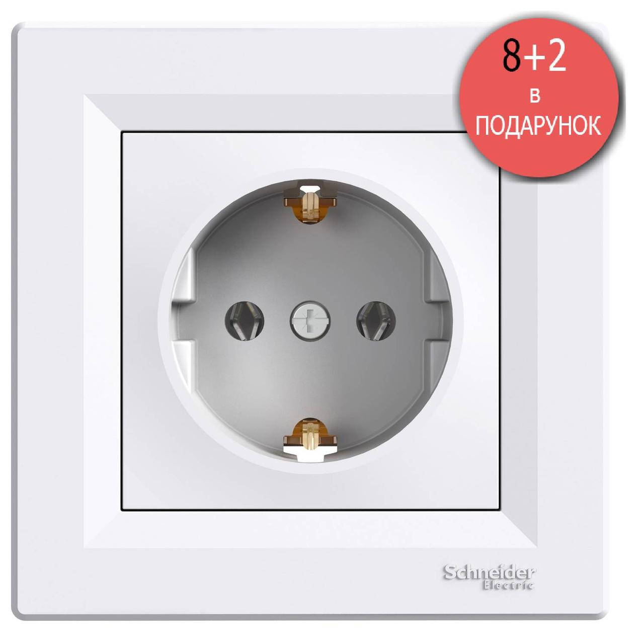 

Розетка с заземлением Белая, Asfora EPH2900121