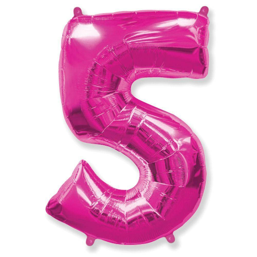 

Фольгована цифра "5" Фуксія (100см) Flexmetal, Фуксия