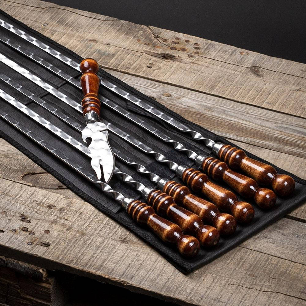 

Набор шампуров в чехле Profi SET 17 для шашлыка и барбекю Подарок дяде на день рождение