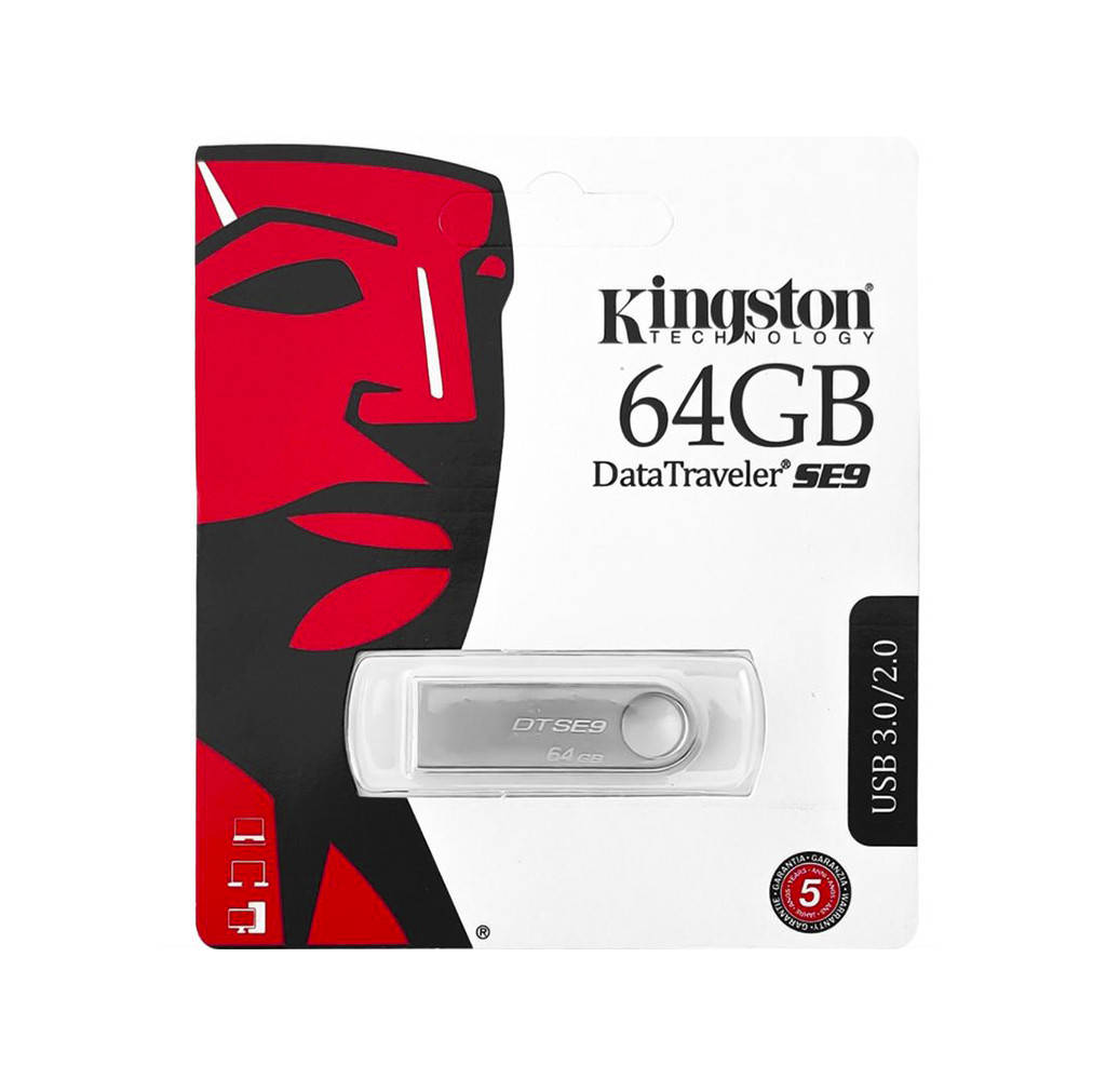 

Флешка Kingston DataTraveler SE9 64 Гб, Светло-серый