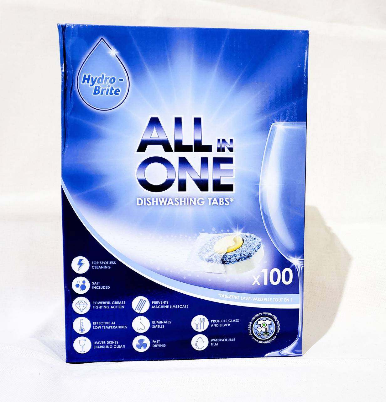 

Таблетки для посудомоечных машин Hydro Brite All in One 100