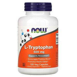

Триптофан, L-Tryptophan, Now Foods, 500 мг, 120 капсул (NOW-00167)