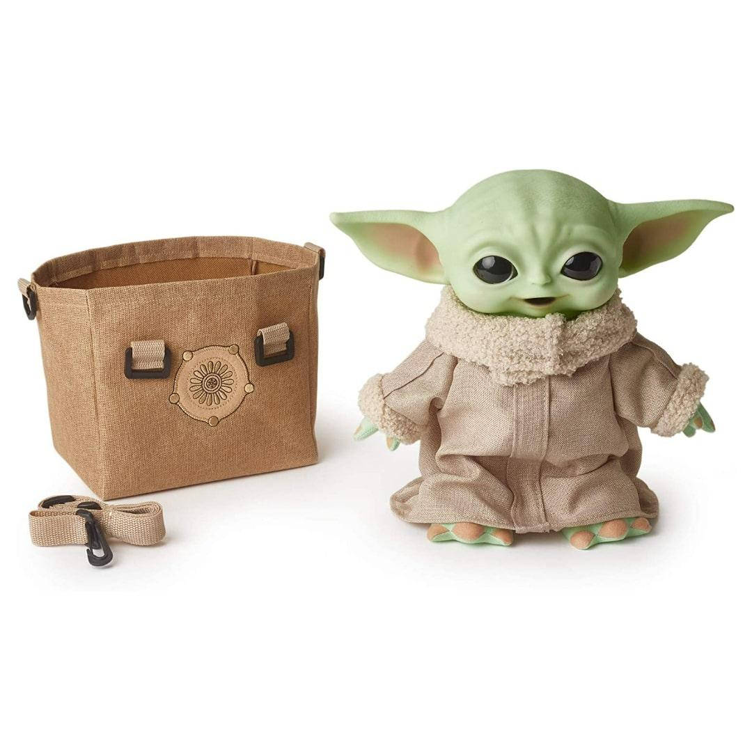 

Интерактивный малыш Йода в сумке и со звуком Star Wars Grogu Plush Toy, Зелёный