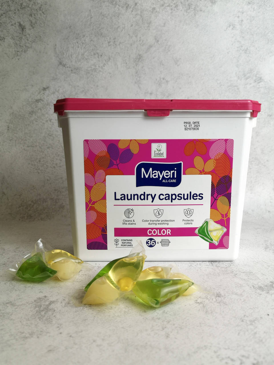 

Гель-капсулы для стирки цветных вещей Mayeri 36 стирок