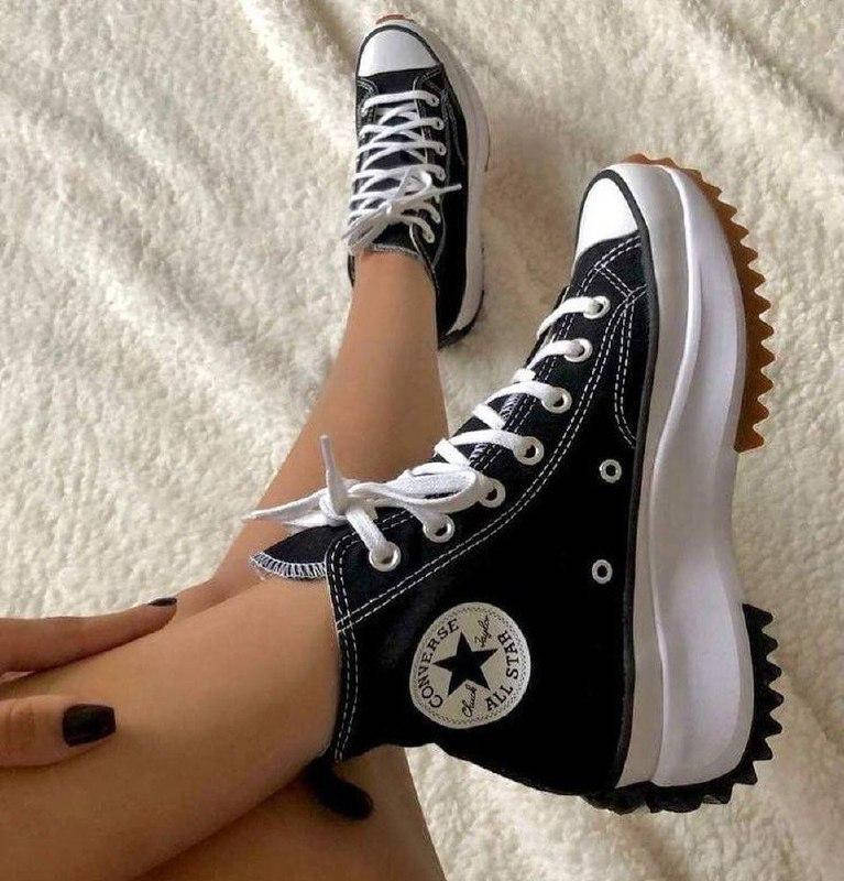

Высокие кеды черно-белые Converse Run Star Hike унисекс 36-40, Черно-белый