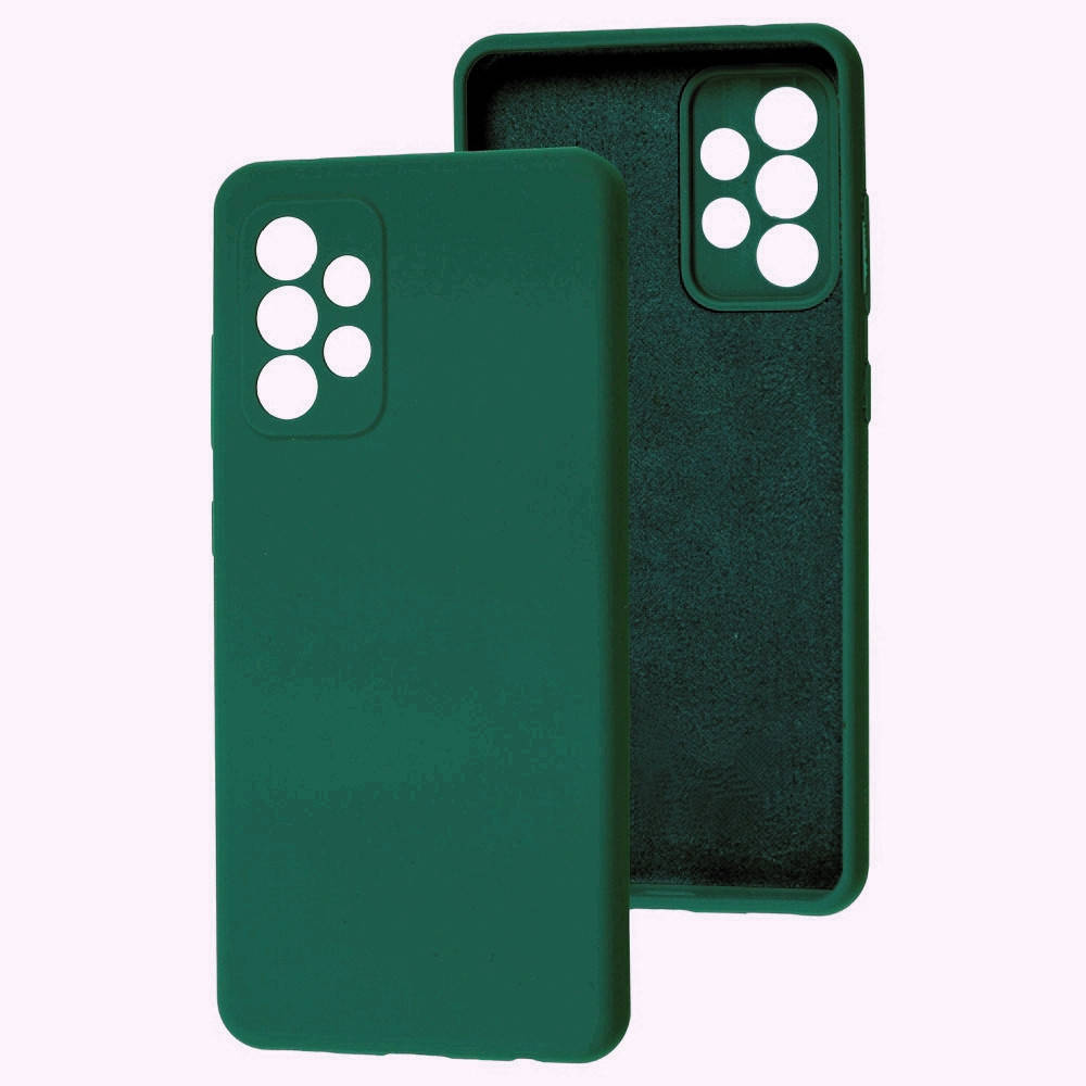

Силиконовый чехол для Samsung Galaxy A32 Темно-зеленый микрофибра soft touch