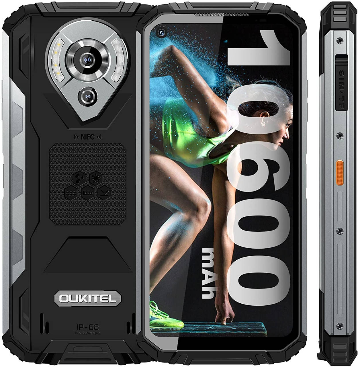 

Oukitel WP16 10600mAh 8Gb/128Gb противоударный защищенный телефон, Черный