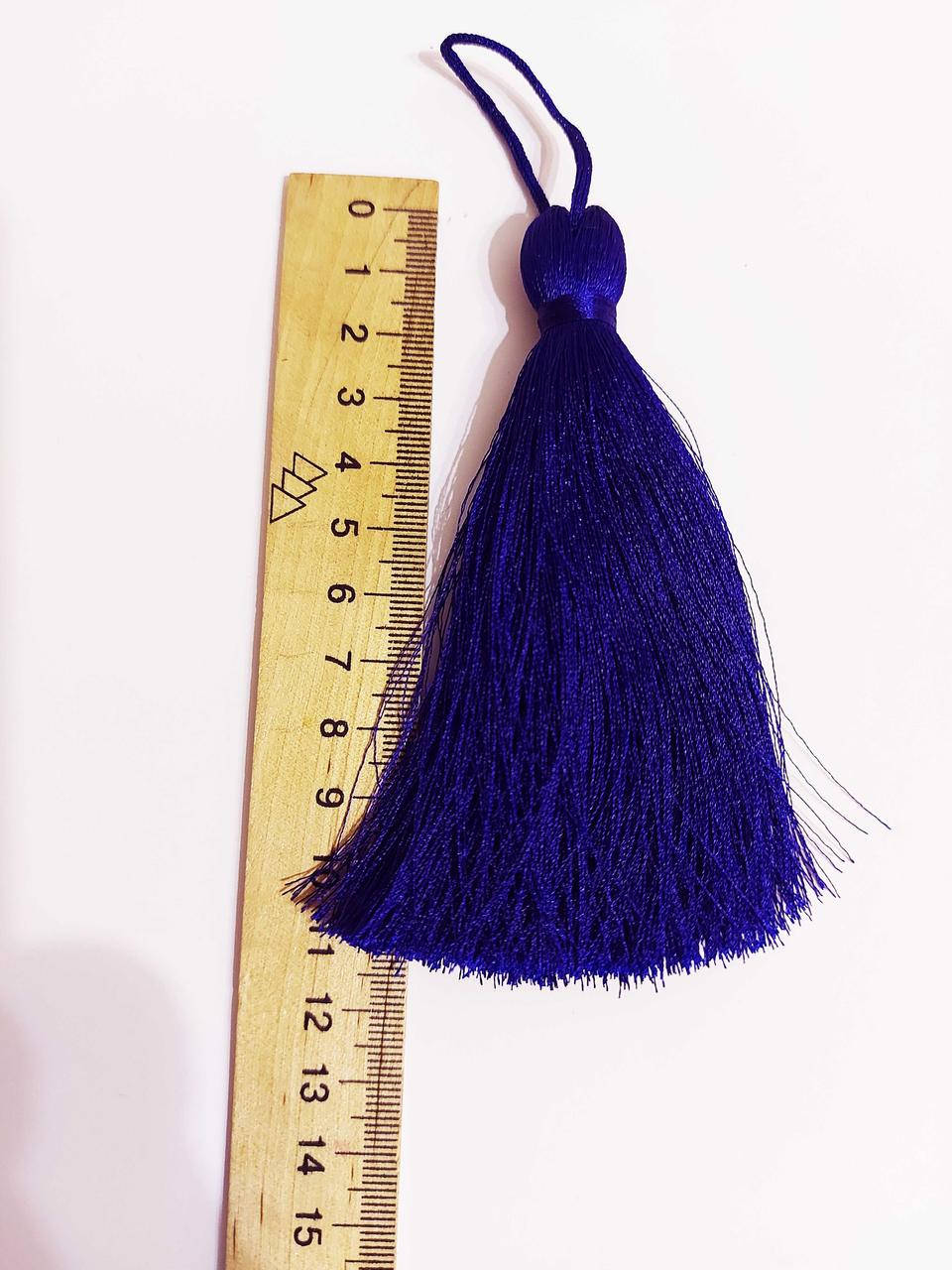 

Кисть шелковая текстильная декоративная ( 1 шт ) Китиця 10см, синя темна 0238, Синий