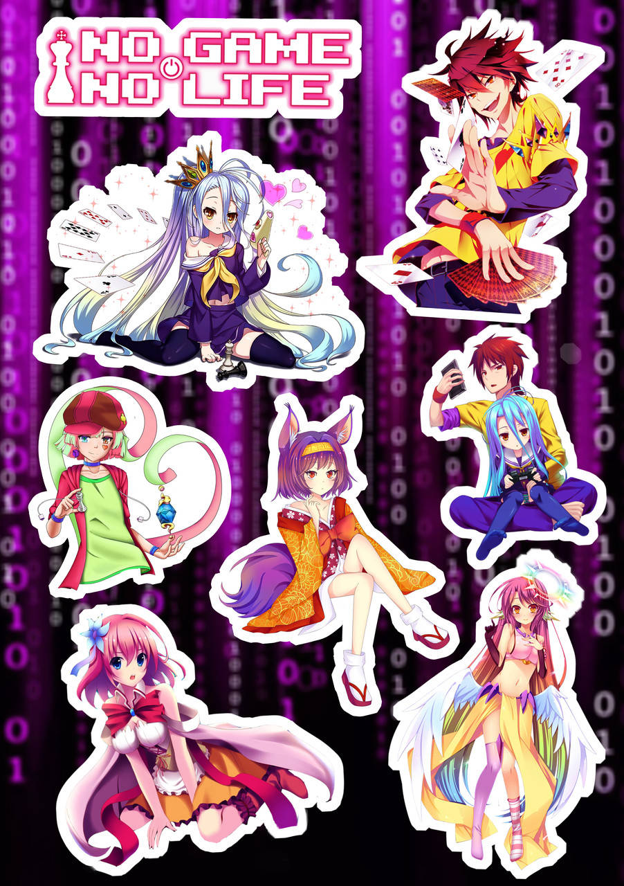 

Стикерпак по мотивам аниме. Нет игры, нет жизни., Разные цвета