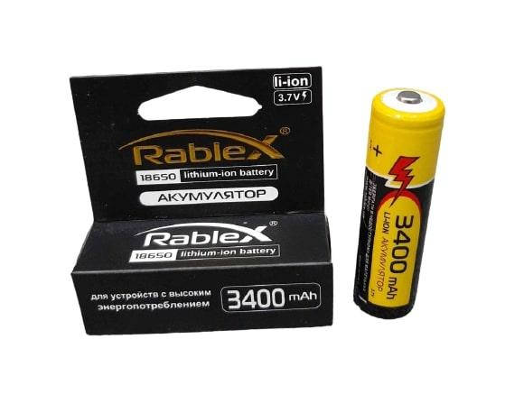 

Литий-ионный аккумулятор 18650 Rablex 3400 mAh 3.7 V (Li-ion) Original
