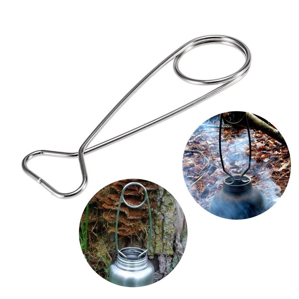 

Подвес для бутылки над огнем из нержавеющей стали. крючок для котелка., Серый