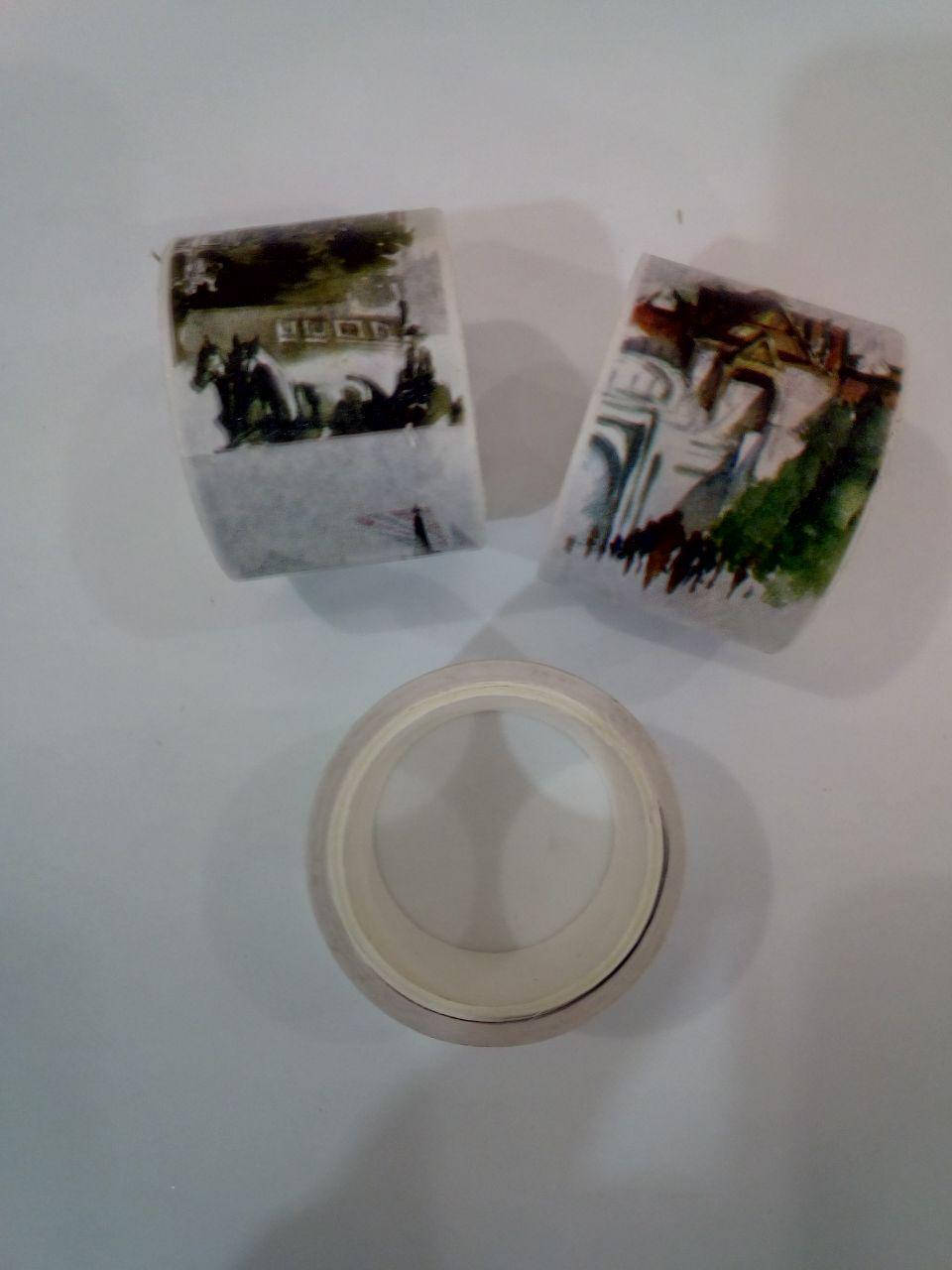 

Лента декоративная 3см*5м города мира в акварельной технике YD-69