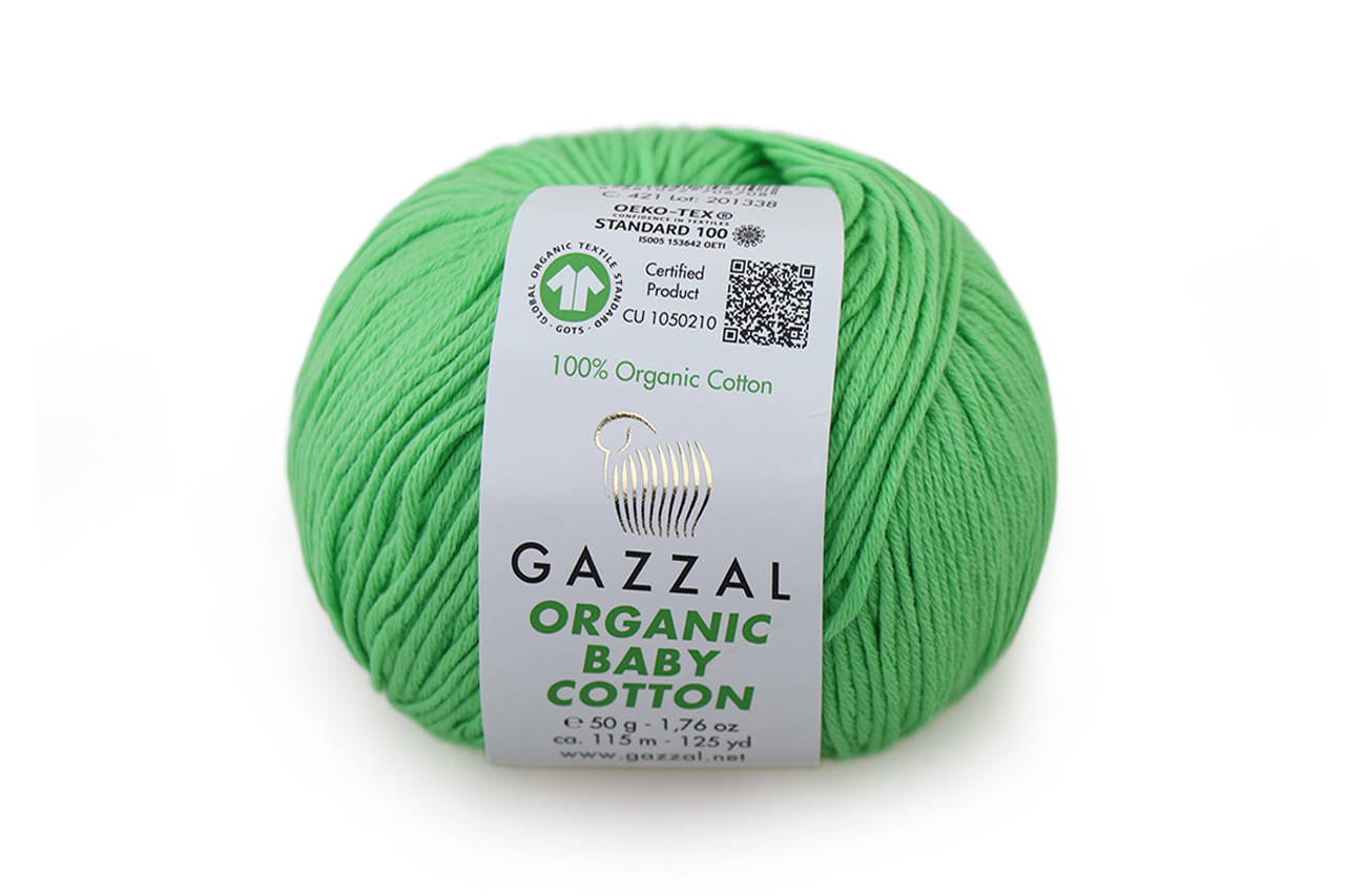 

Gazzal Organic Baby Cotton, Водяная зелень №421