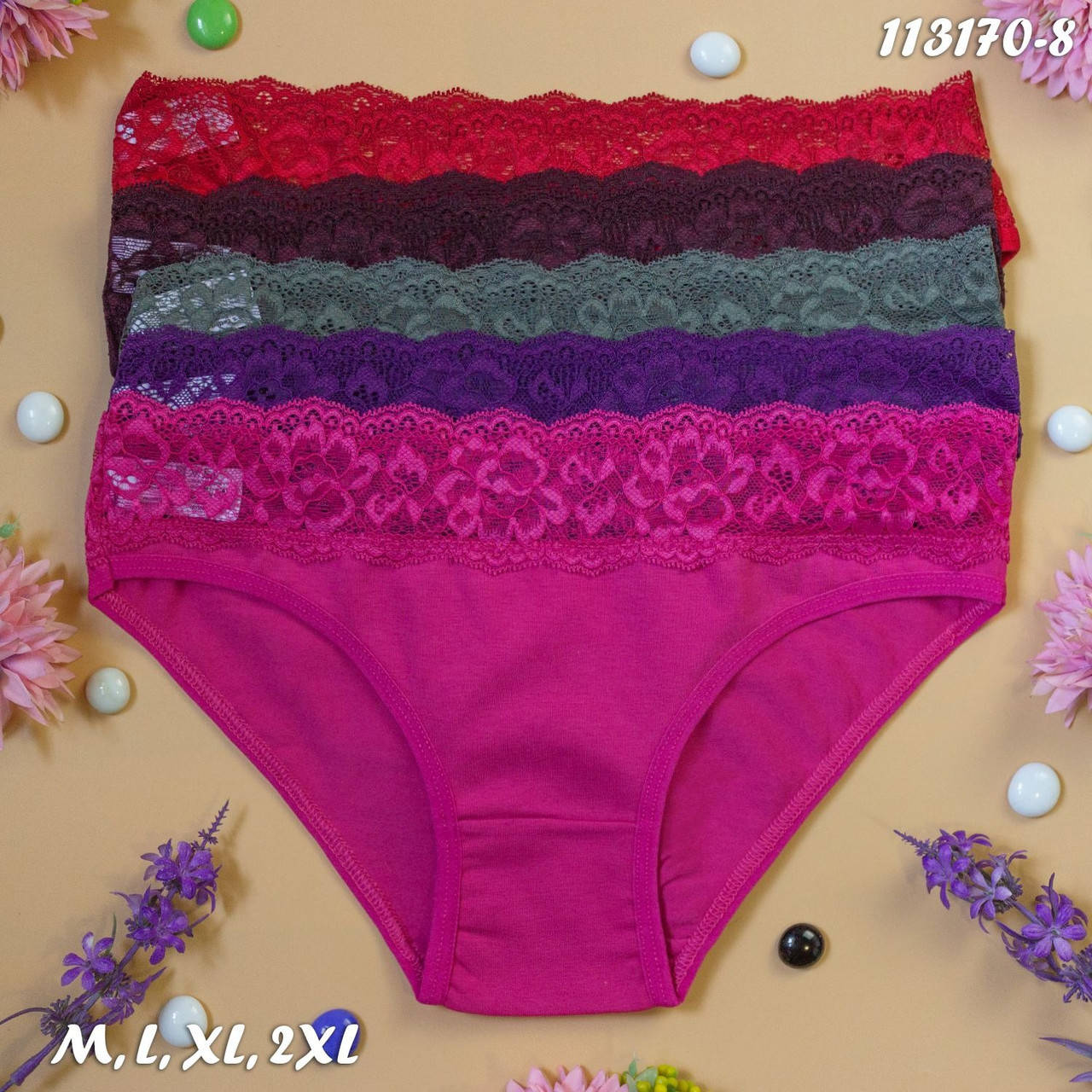 

Трусы слипы женские Nicoletta Турция M, L, XL, 2XL 5 шт., Разные цвета
