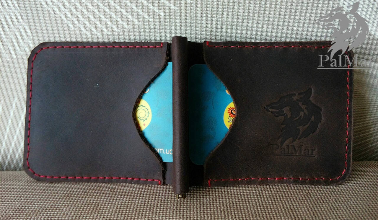 

Затискач для грошей "Keep2", шкіряний гаманець натуральна шкіра, ручна робота+гравіювання