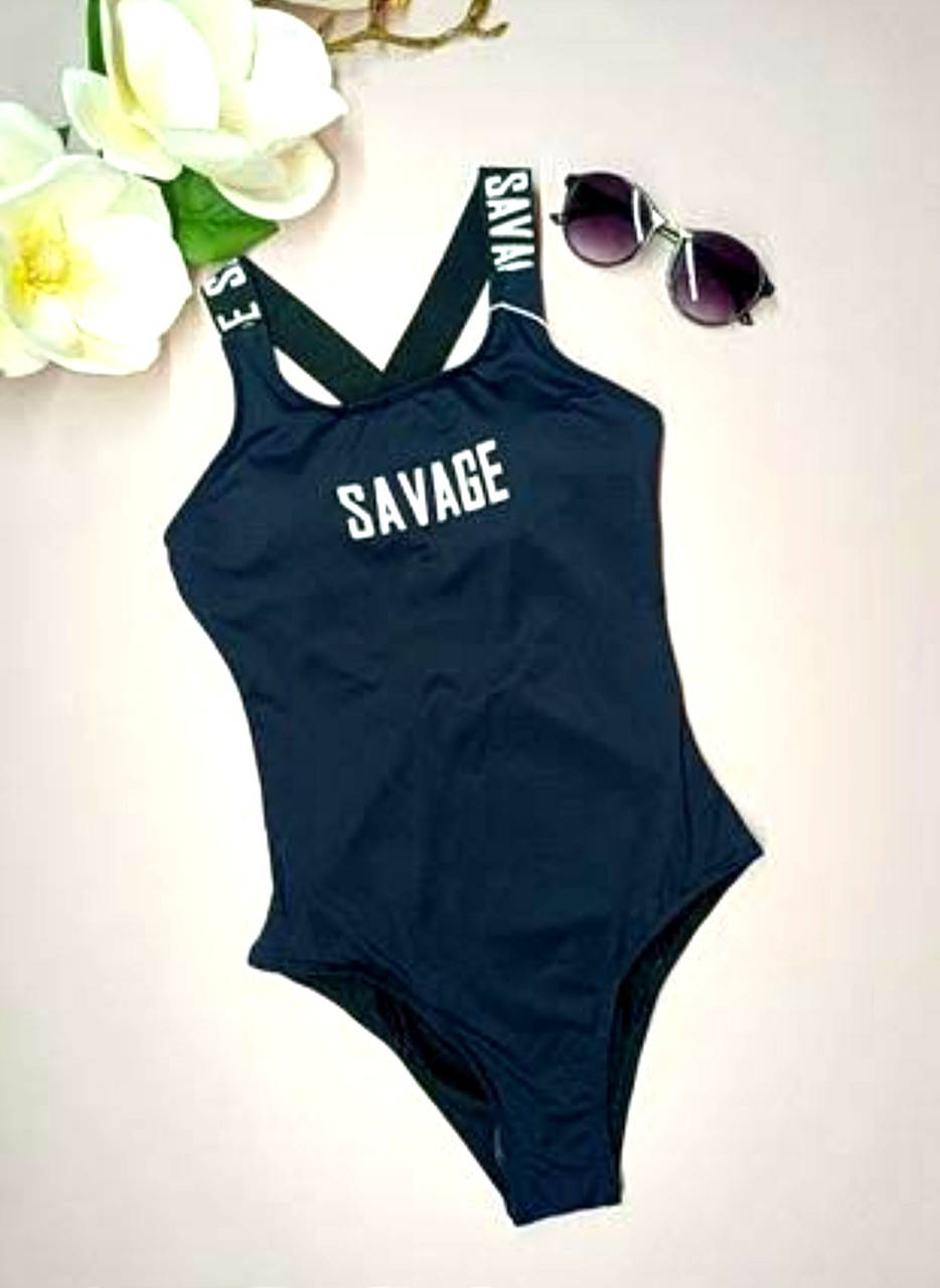 

Модний чорний суцільний купальник для дівчат на зріст 134,140,146,152,158,164