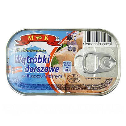 

Печінка тріски MK Watrobki Dorszowe , 115 г