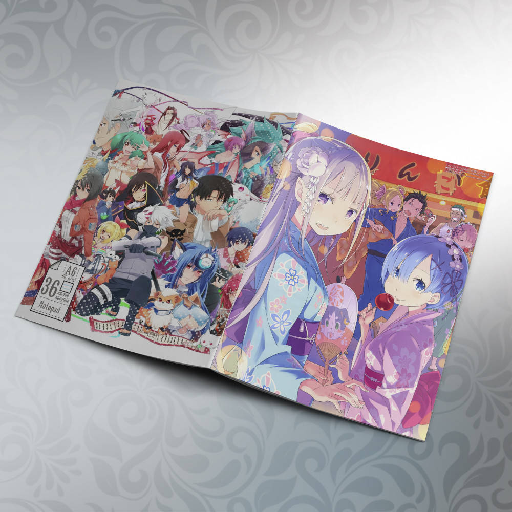 

Блокнот Аниме А6 на скобе Re Zero 36 листов 06