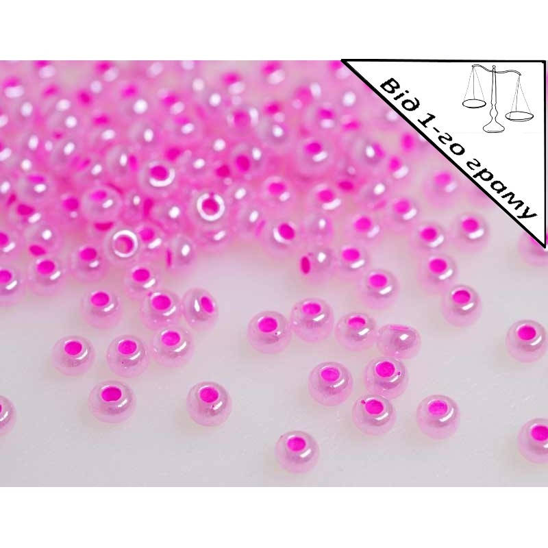 

Бісер №37177, рожевий перламутр з кольоровою серединою, 1г