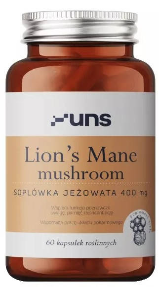 

Ежовик гребенчатый UNS - Lion's Mane Mushroom 400 мг (60 капсул)