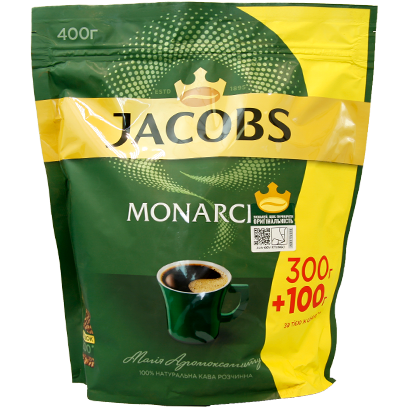 

Кава Якобс монарх (розчинна) Jacobs monarci 400g 8шт/ящ (Код : 00-00011821)