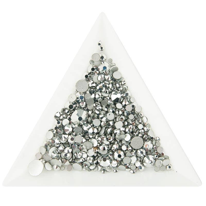 

Стразы микс размеров 100 шт, Silver, Серебристый