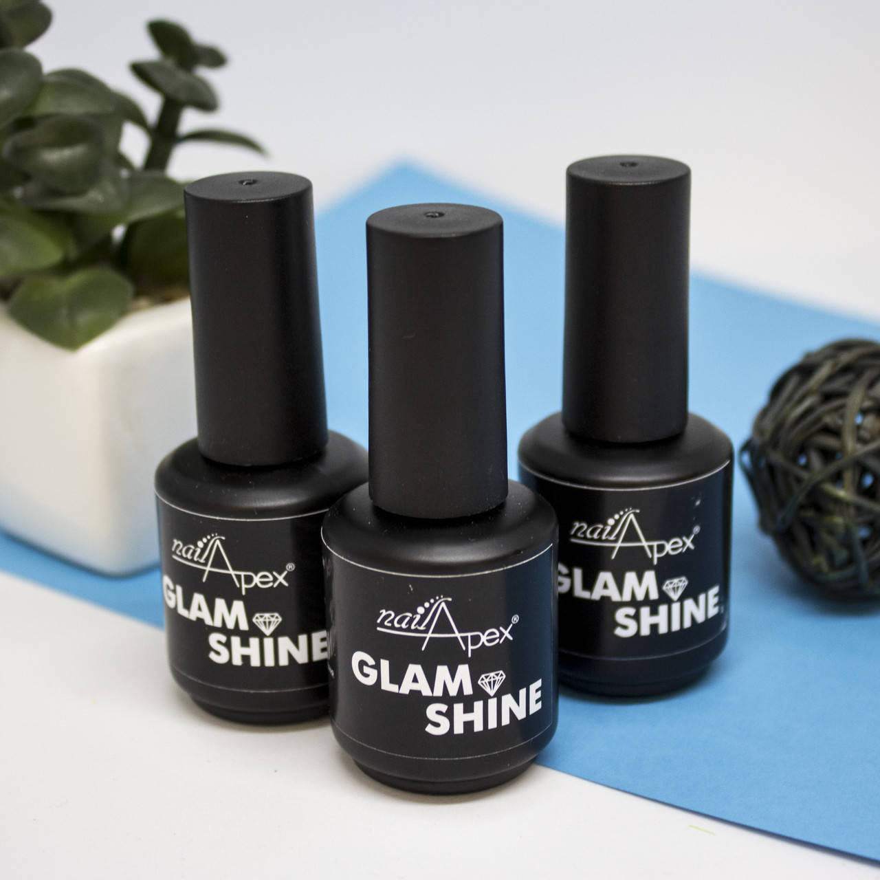 

Nail Аpex Glam Shine универсальный топ без липкого слоя, 15 мл