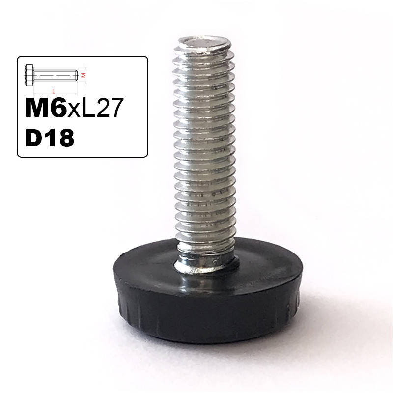 

Опора регулируемая с резьбой M6х27 D18 (ножка мебельная винтовая)