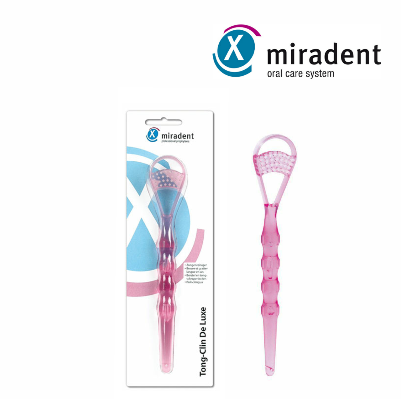 

Щетка для очищения языка miradent Tong Clin De Luxe, 1шт, Розовый