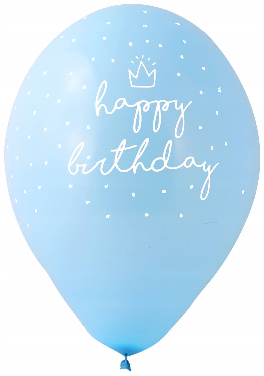 

Воздушный шар голубой с надписью Happy birthday 30 см Party Deco поштучно