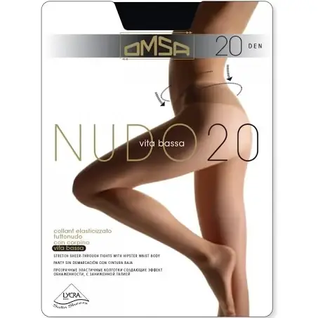 

КОЛГОТКИ З НИЗЬКОЮ ТАЛІЄЮ OMSA NUDO 20 DEN VITA ВASSA, Бежевый