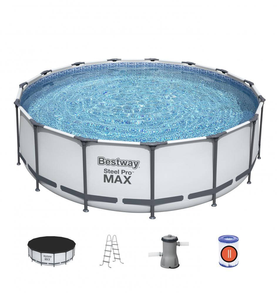 

Бассейн каркасный «Bestway» 56438 Steel Pro Max ™ (457-122 см, объем 16015 л)