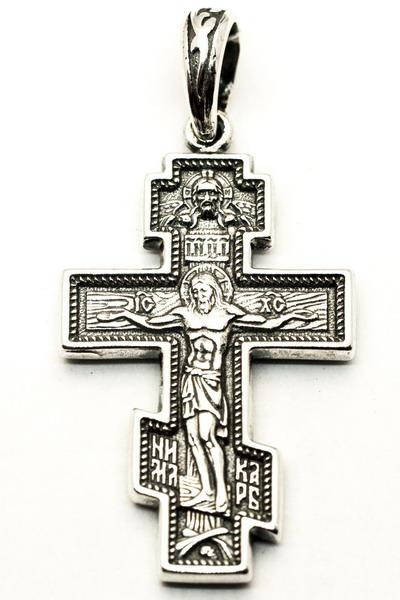 

Серебряный крест с Распятием Архангел Михаил Православный Крест