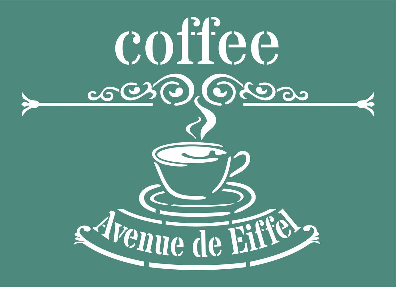 

Трафарет винтаж чашка кофе