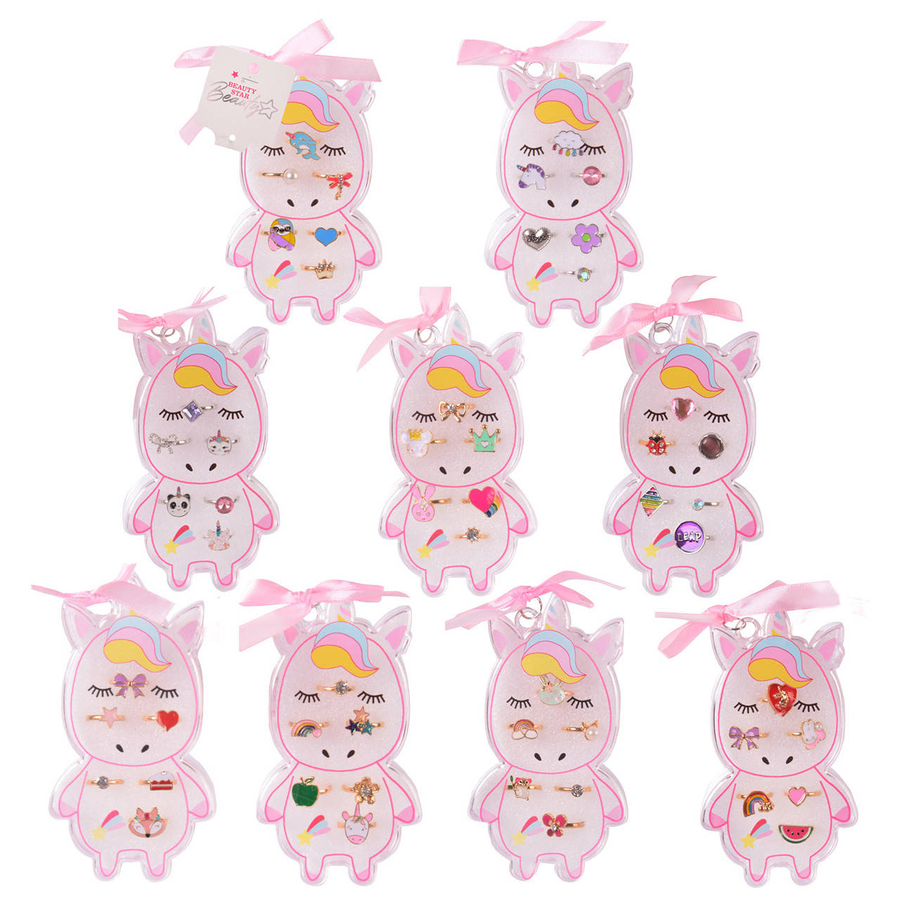 

Набор колечки детские металлические Единорог Beauty star B4306