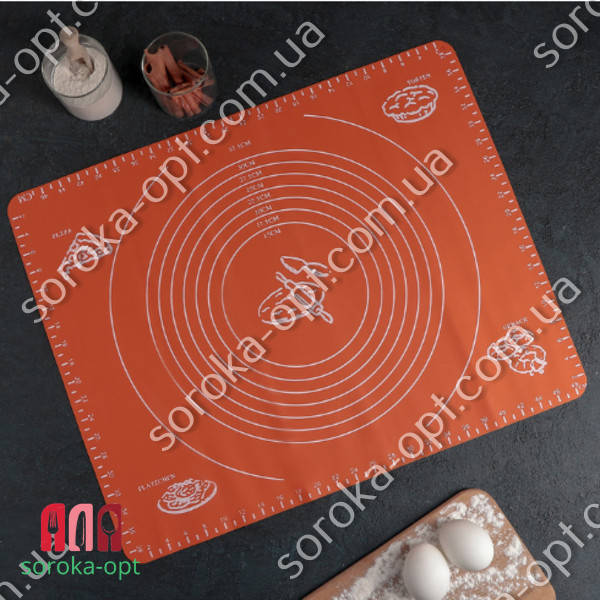 

СИЛИКОНОВЫЙ КОВРИК ГЛАДКИЙ С РАЗМЕТКОЙ 50*40 СМ