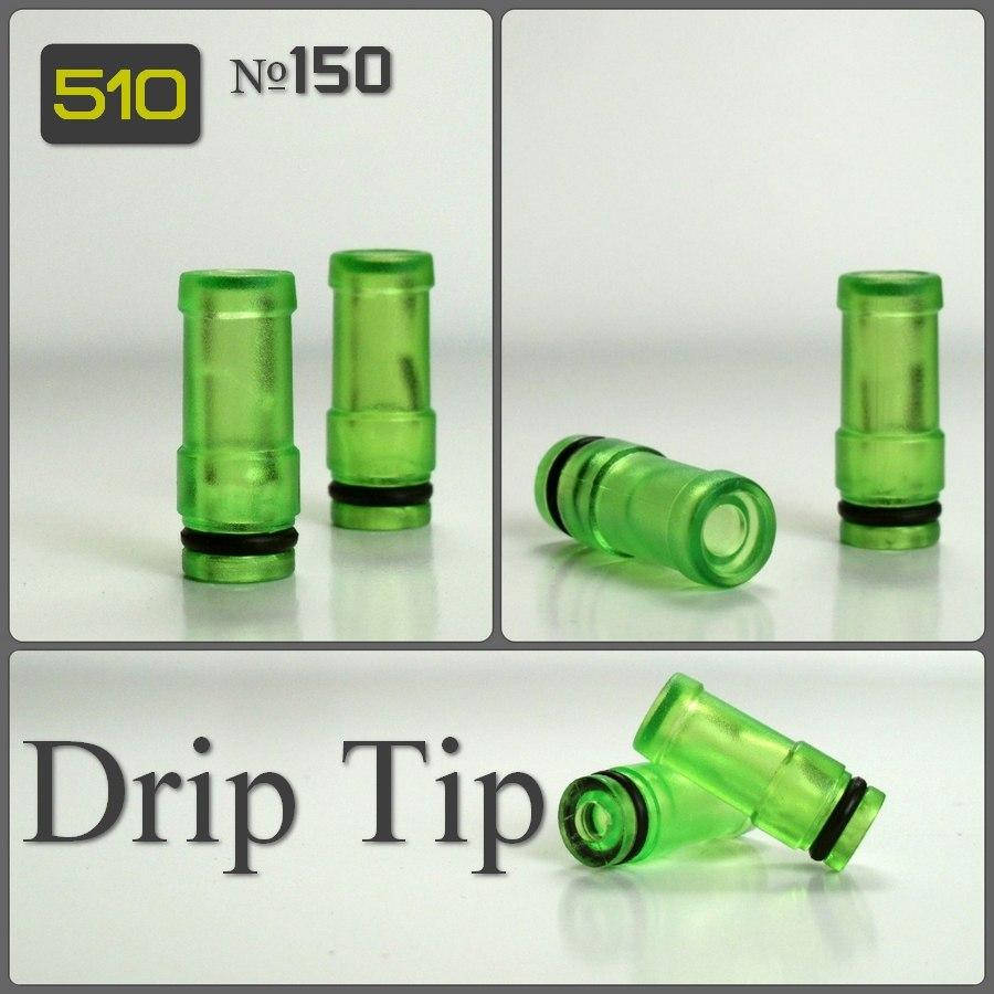 

№150 Drip Tip 510 Green. Дрип тип прозрачный.